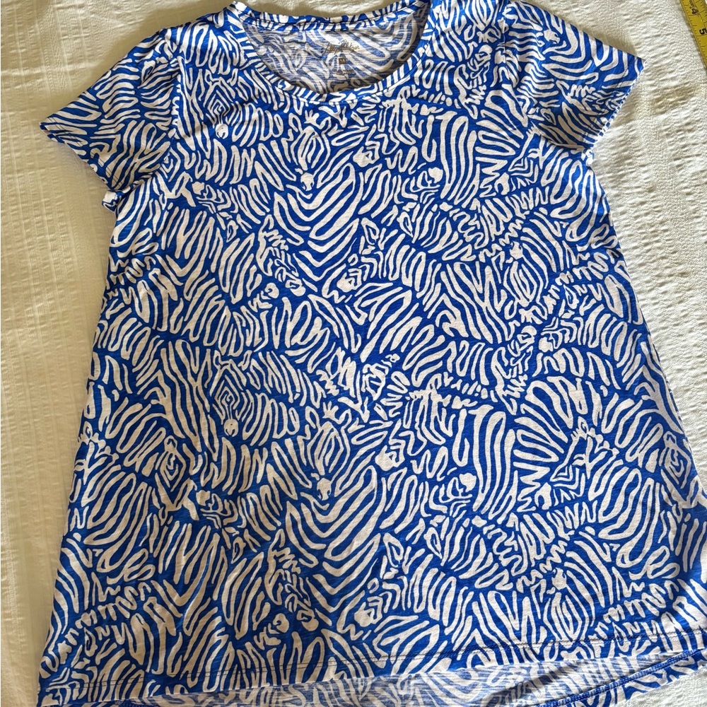 Lilly Pulitzer Blue and White Patterned Top